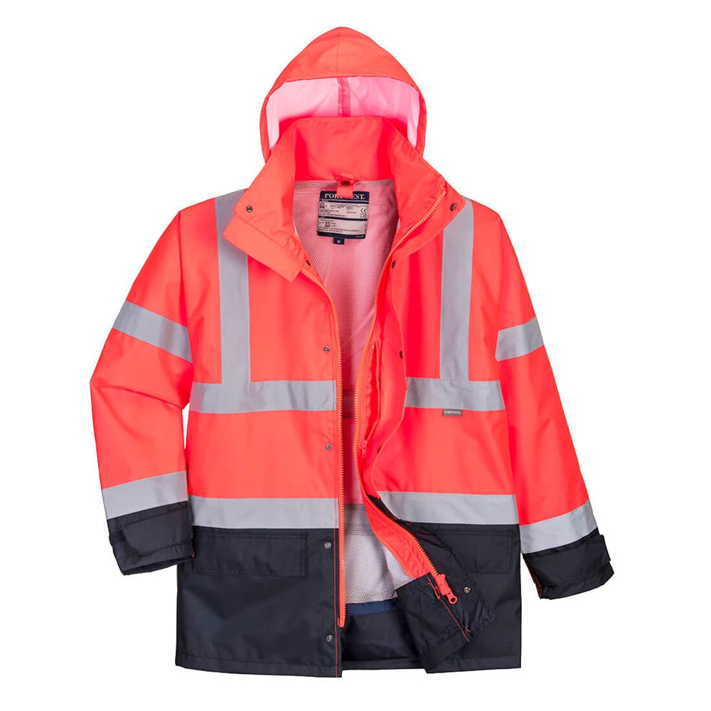 Portwest S768RNRXXXL -  sz 3XL Hi-Vis Executive 5-in-1 Jacket - Red/Navy