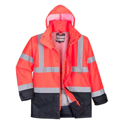 Portwest S768RNRXXXL -  sz 3XL Hi-Vis Executive 5-in-1 Jacket - Red/Navy