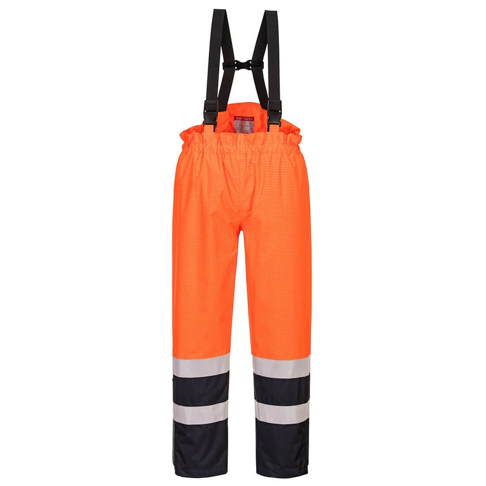 Portwest S782 - Bizflame Rain Hi-Vis Multi-Protection Trouser - Orange/Navy Yellow/Navy