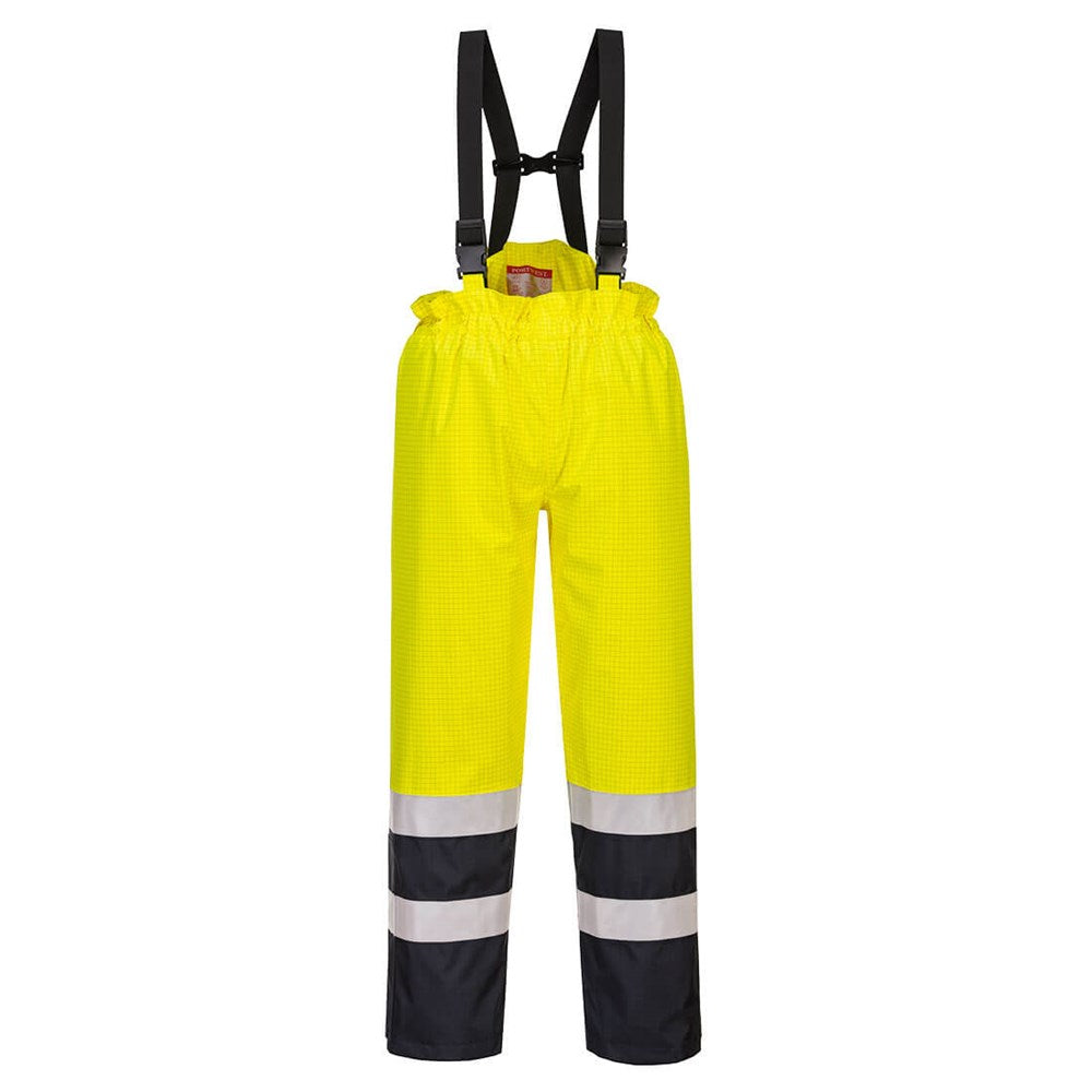 Portwest S782YNRM -  sz M Bizflame Rain Hi-Vis Multi-Protection Trouser - Yellow/Navy