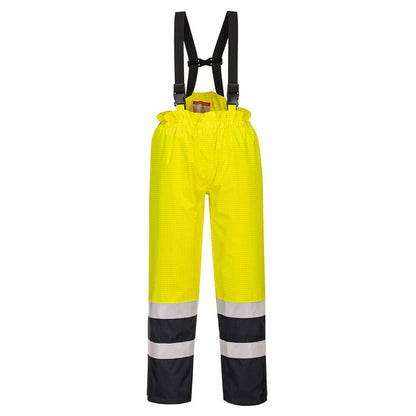 Portwest S782YNRL -  sz L Bizflame Rain Hi-Vis Multi-Protection Trouser - Yellow/Navy