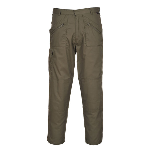 Portwest S887- Olive Green Sz 46 Regular Action Work Trousers Safety