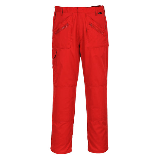 Portwest S887- Red Sz 32 Regular Action Work Trousers Safety