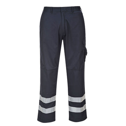 Portwest S917 - Navy Sz XS Regular Leg Iona Safety Combat Work Trousers HI-Vis