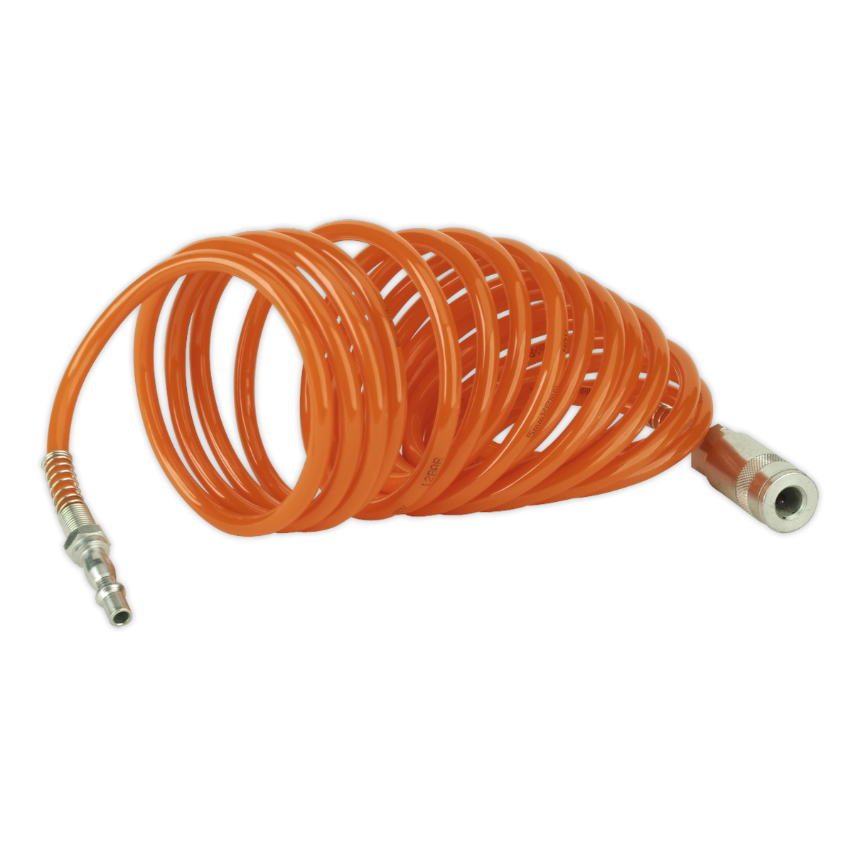 SEALEY - SA305 PE Coiled Air Hose 5m x �5mm with Couplings