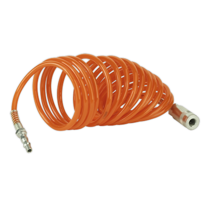 SEALEY - SA305 PE Coiled Air Hose 5m x �5mm with Couplings