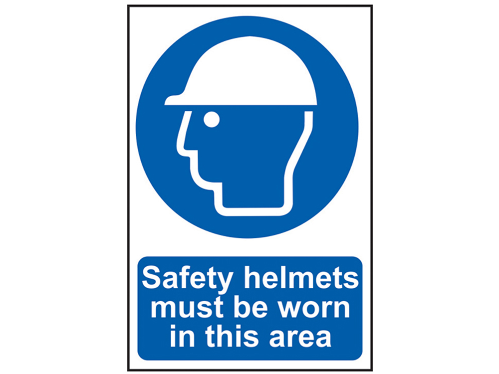 Scan SCA0002 Safety Helmets Must Be Worn In This Area - PVC 200 x 300mm |