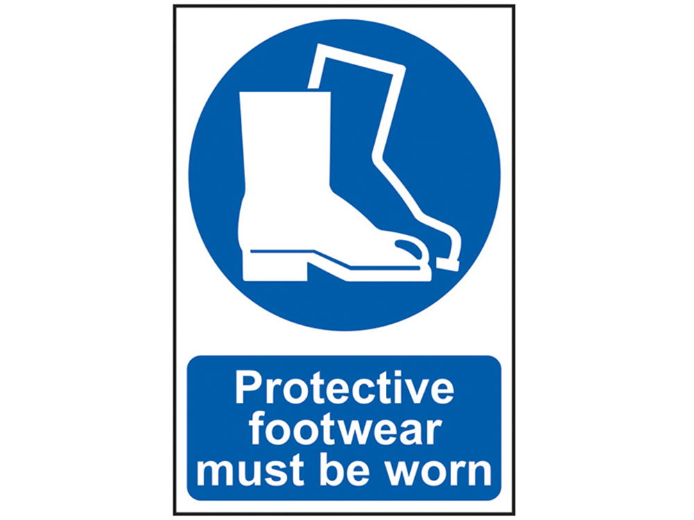 Scan SCA0016 Protective Footwear Must Be Worn - PVC 200 x 300mm |