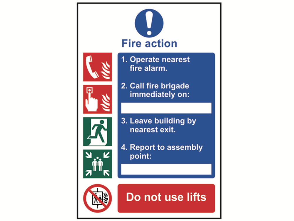 Scan SCA0175 Fire Action Procedure - PVC 200 x 300mm |