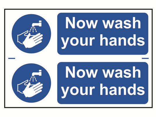 Scan SCA0404 Now Wash Your Hands - PVC 300 x 200mm |