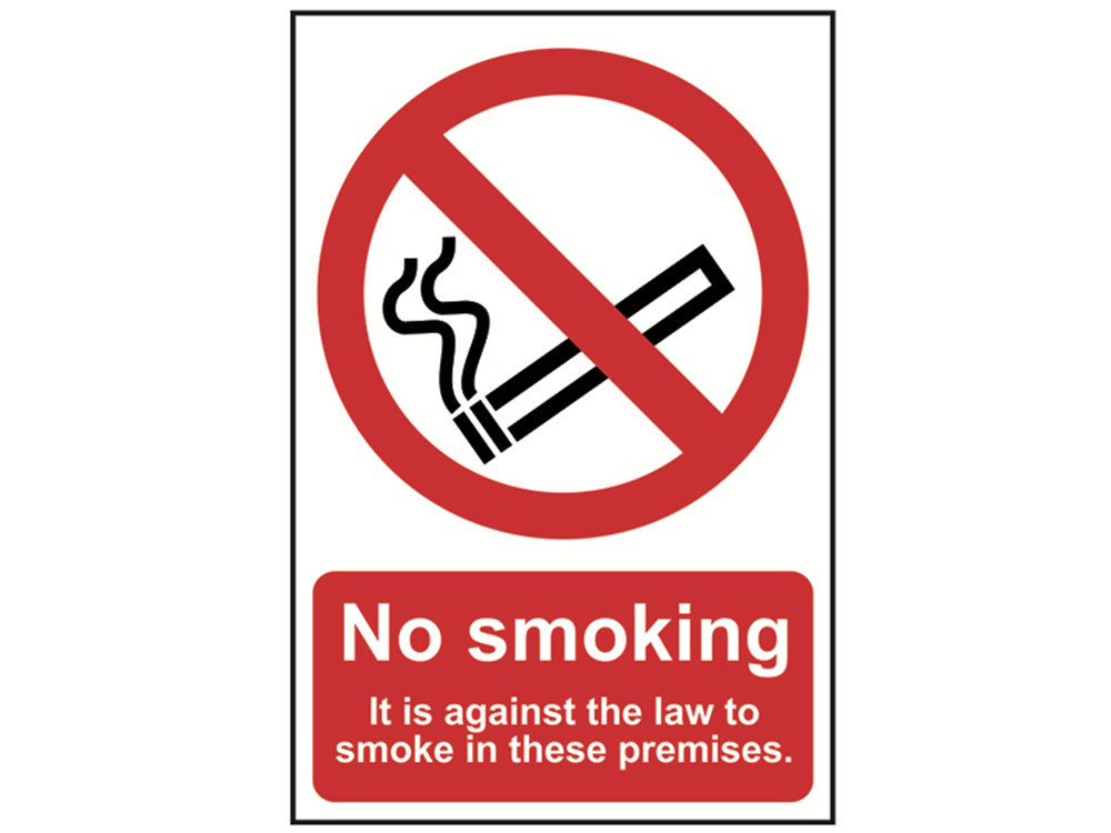 Scan SCA0567 No Smoking It Is Against The Law To Smoke In These Premises - PVC 200 x 300mm |