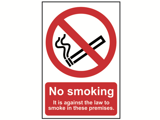 Scan SCA0567 No Smoking It Is Against The Law To Smoke In These Premises - PVC 200 x 300mm |