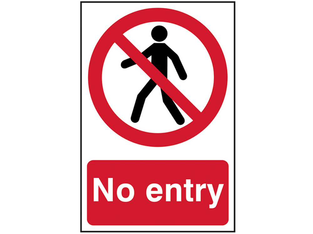 Scan SCA0600 No Entry - PVC 200 x 300mm |