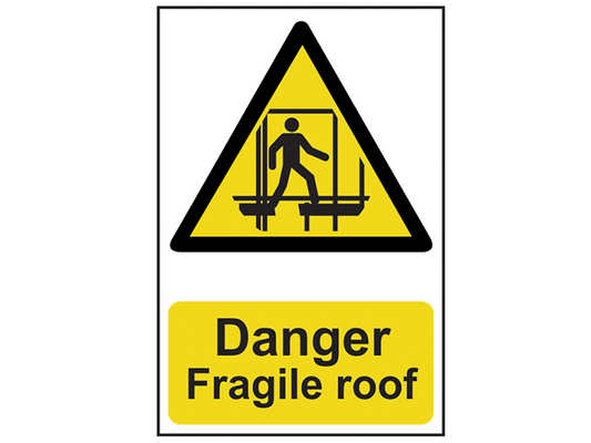 Scan SCA1104 Danger Fragile Roof - PVC 200 x 300mm |