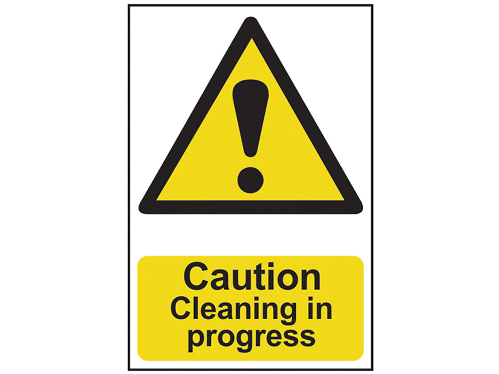 Scan SCA1114 Caution Cleaning In Progress - PVC 200 x 300mm |