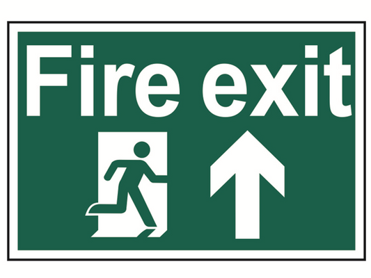 Scan SCA1505 Fire Exit Running Man Arrow Up - PVC 300 x 200mm |