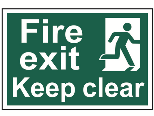 Scan SCA1513 Fire Exit Keep Clear - PVC 300 x 200mm |