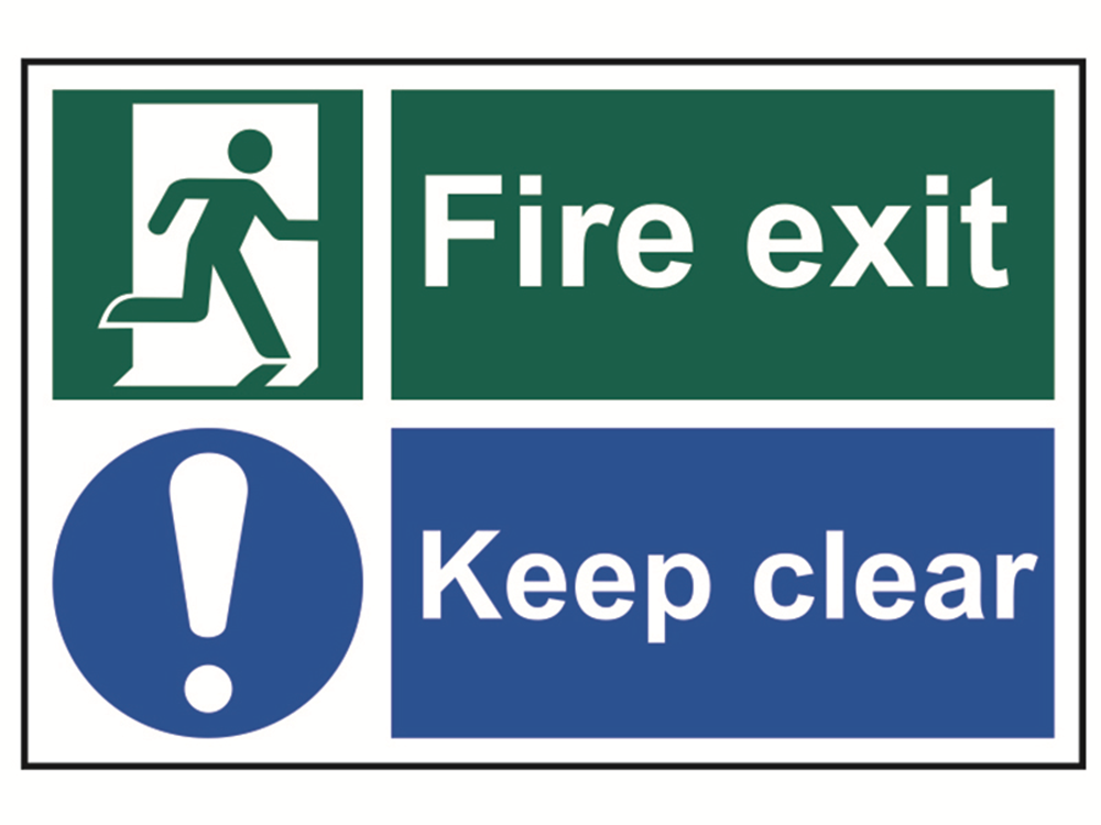 Scan SCA1540 Fire Exit Keep Clear - PVC 300 x 200mm |