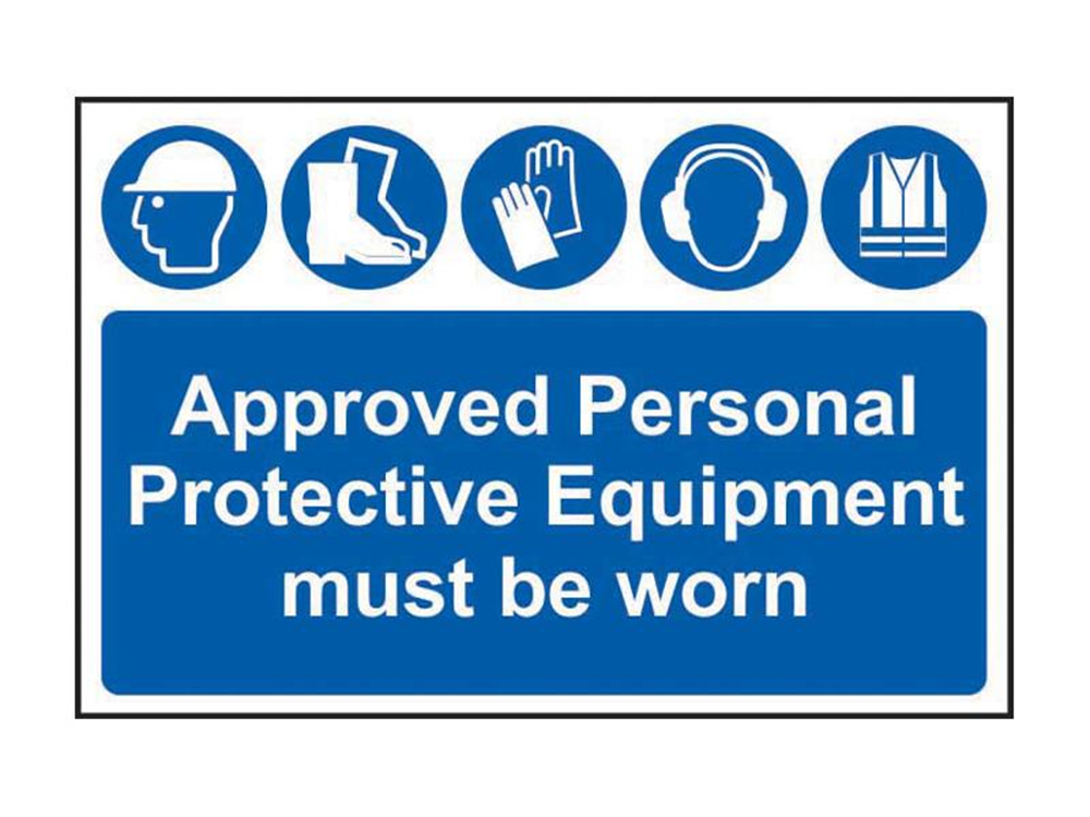 Scan SCA4020 Approved PPE Must Be Worn - PVC Sign 600 x 400mm |