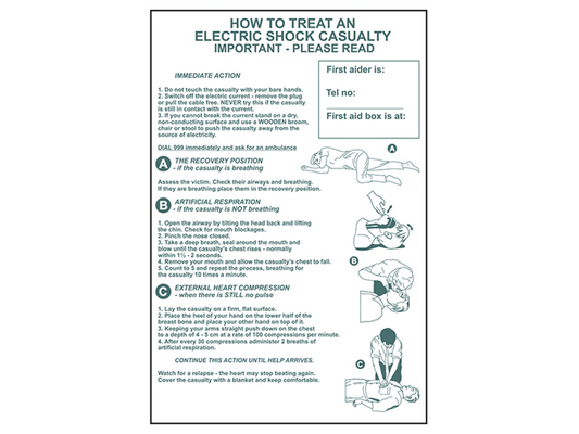 Scan SCA4240 How To Treat An Electric Shock Casualty - PVC 400 x 600mm |