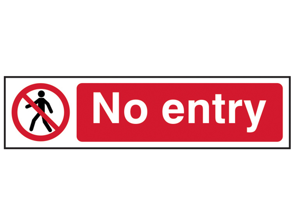 Scan SCA5052 No Entry - PVC 200 x 50mm |