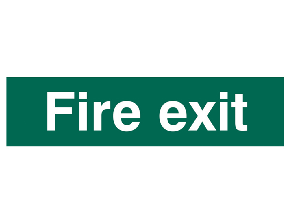 Scan SCA5204 Fire Exit Text Only - PVC 200 x 50mm |