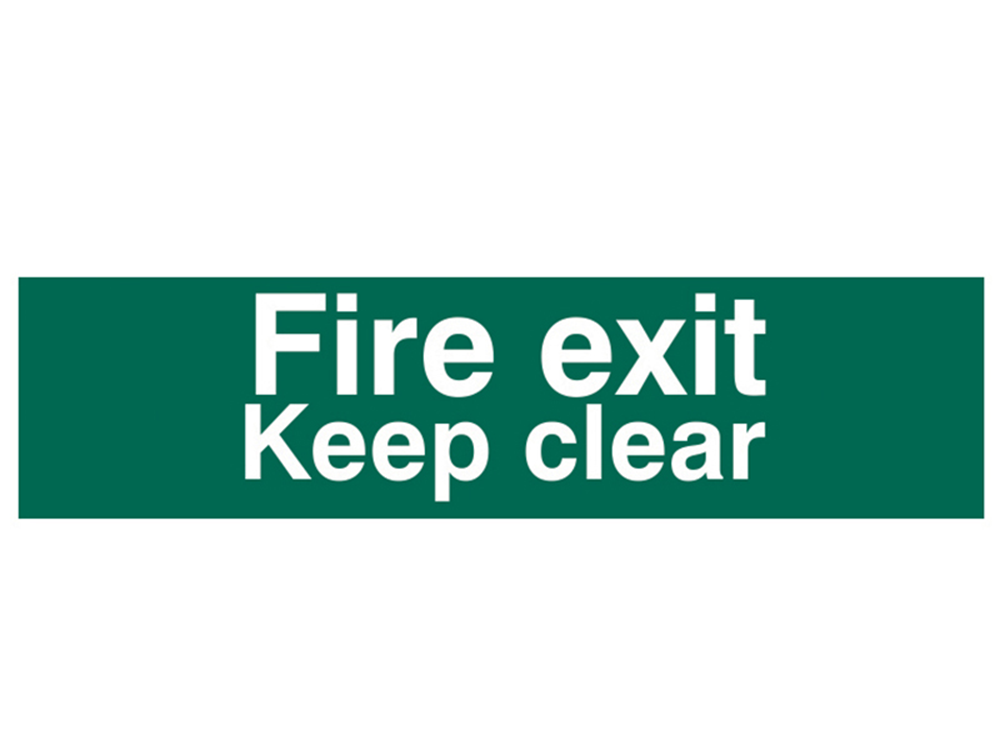 Scan SCA5206 Fire Exit Keep Clear Text Only - PVC 200 x 50mm |