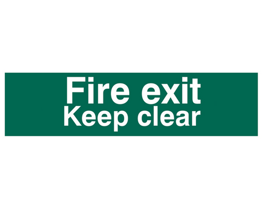Scan SCA5206 Fire Exit Keep Clear Text Only - PVC 200 x 50mm |