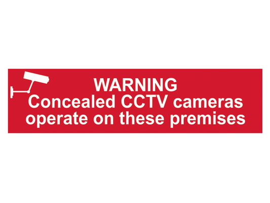 Scan SCA5254 Warning Concealed CCTV Cameras Operate On These Premises - PVC 200 x 50mm |