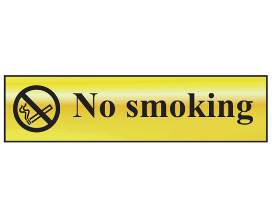 Scan SCA6000 No Smoking - Polished Brass Effect 200 x 50mm |