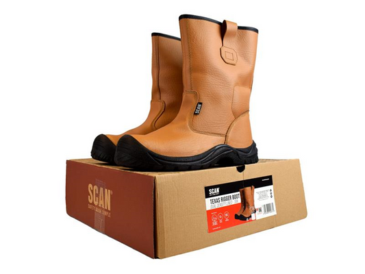 Scan SCAFWTEXAS11 Texas Lined Rigger Boots Tan UK 11 EUR 46 |