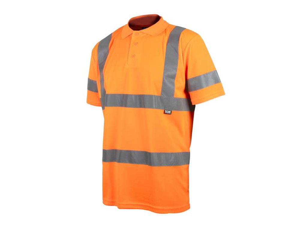 Scan SCAHVPSXLO Hi-Vis Polo Shirt Orange - XL (46in) |