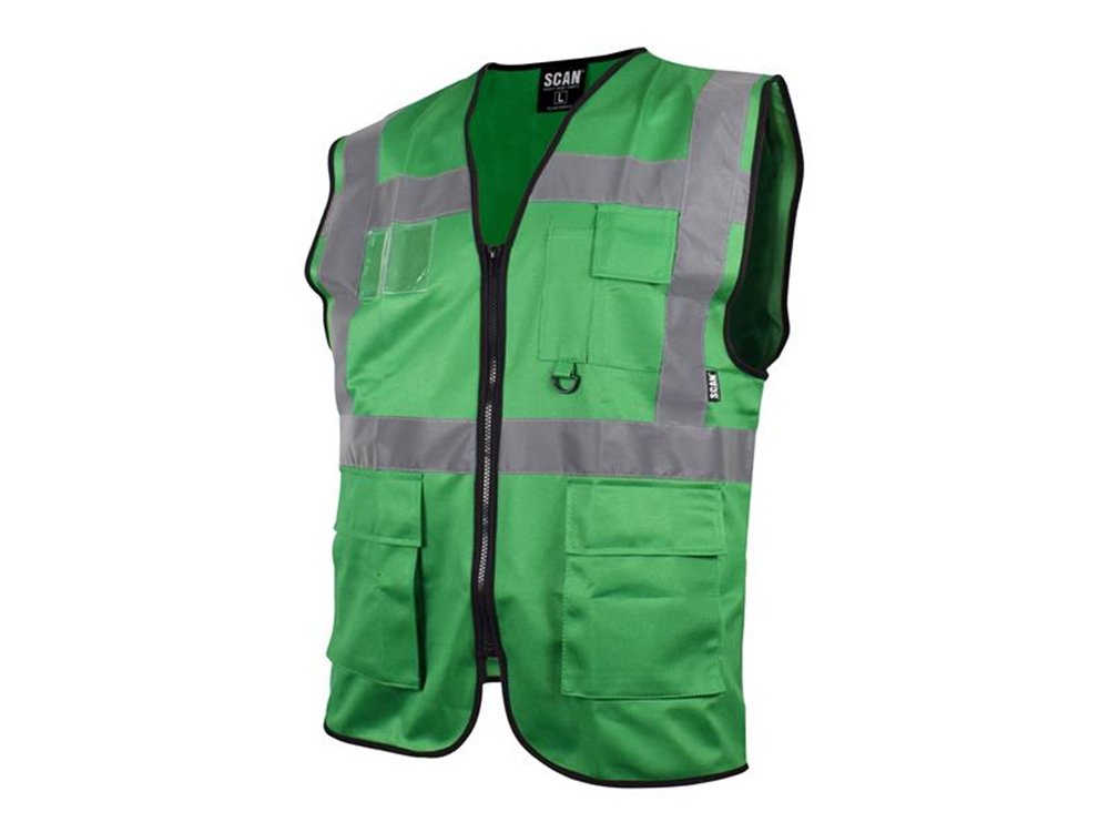 Scan SCAHVUWMG Hi-Vis Utility Green Waistcoat - M (41in) |