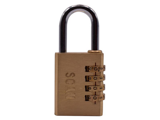 Scan SCAPLB38COM Brass Combination Padlock 38 SCAPLB38COM |