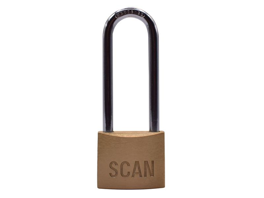 Scan SCAPLB40LS Brass Padlock 40 Long Shackle SCAPLB40LS |