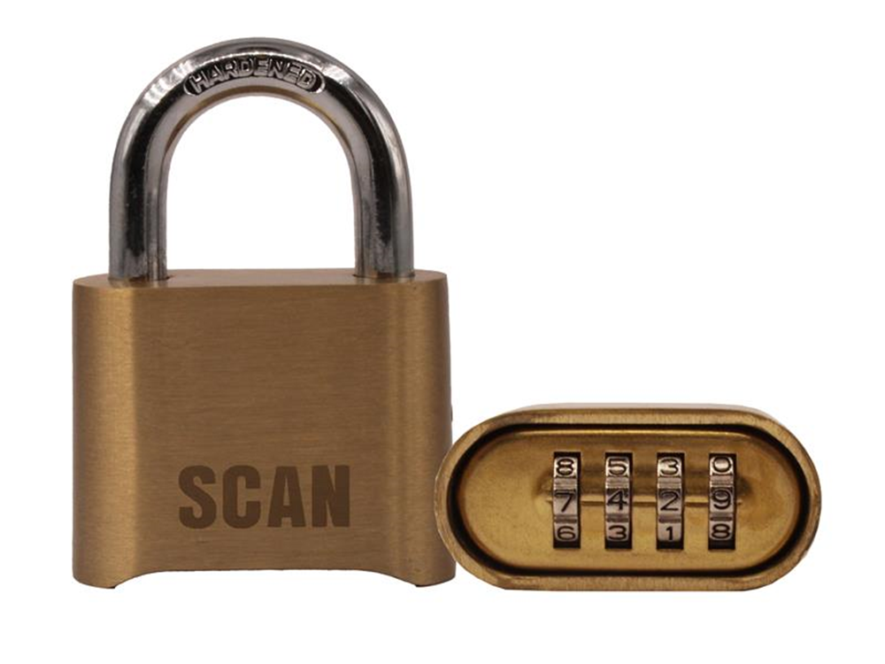 Scan SCAPLBCOM Brass Combination Padlock 50 SCAPLBCOM |
