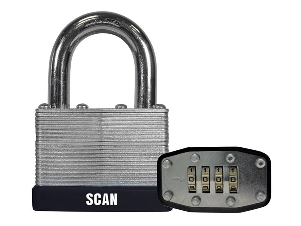 Scan SCAPLLAM50C Laminated Steel Combination Padlock 50 SCAPLLAM50C |
