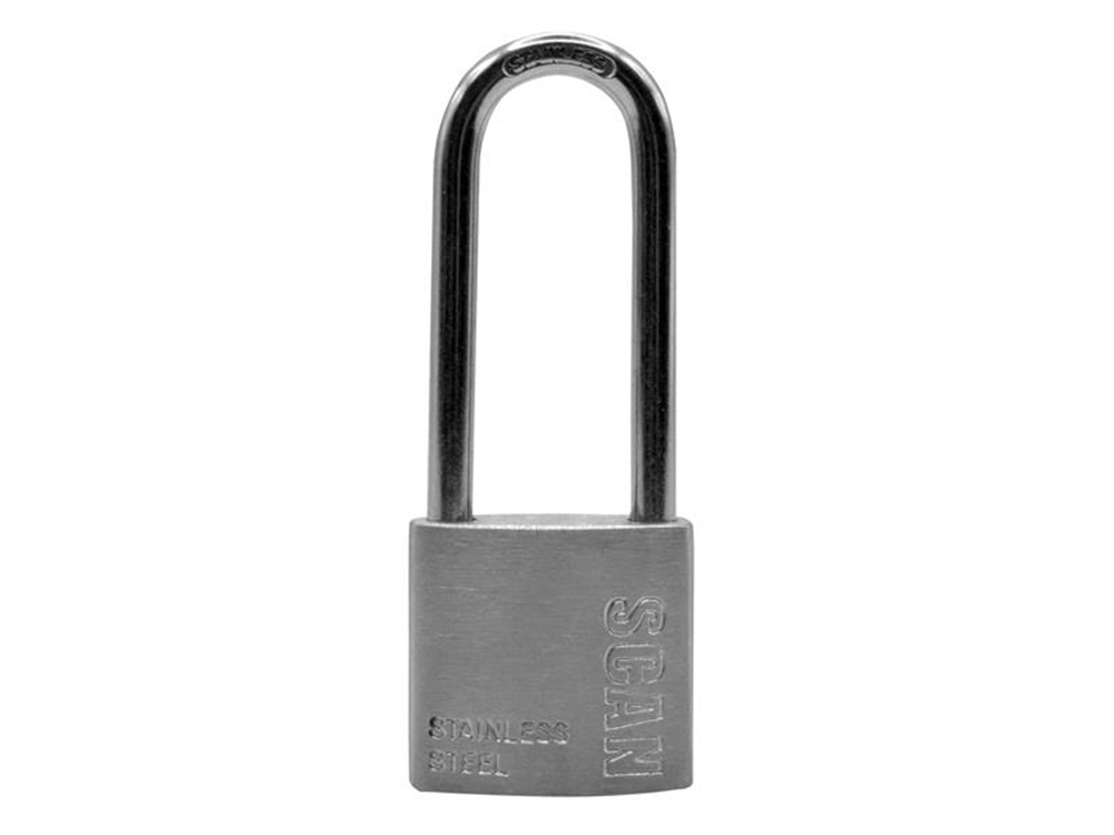 Scan SCAPLSS32LS Stainless Steel Padlock 32 Long Shackle SCAPLSS32LS |