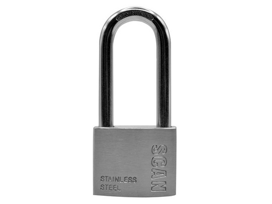 Scan SCAPLSS50LS Stainless Steel Padlock 50 Long Shackle SCAPLSS50LS |