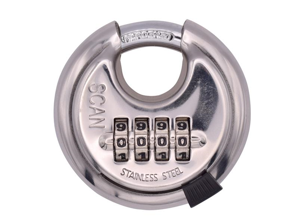 Scan SCAPLSS70CD Stainless Steel Disk Type Combination Padlock 70 SCAPLSS70CD |