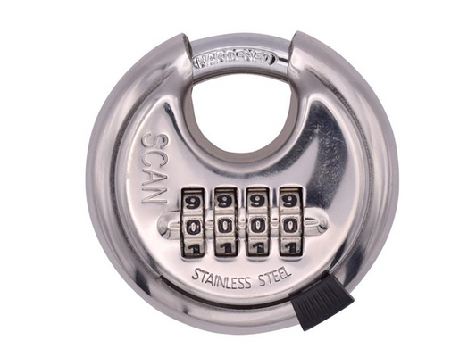 Scan SCAPLSS70CD Stainless Steel Disk Type Combination Padlock 70 SCAPLSS70CD |