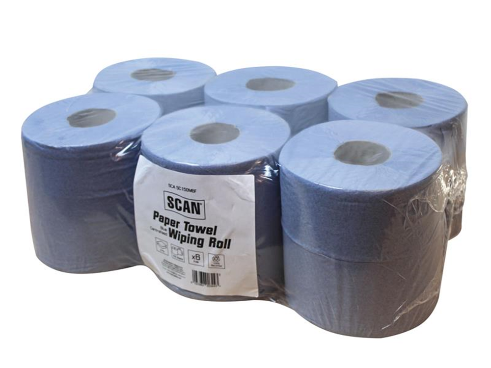 Scan SCASC150M6F Paper Towel Wiping Roll 2-Ply 176mm x 150m (Pack 6) |