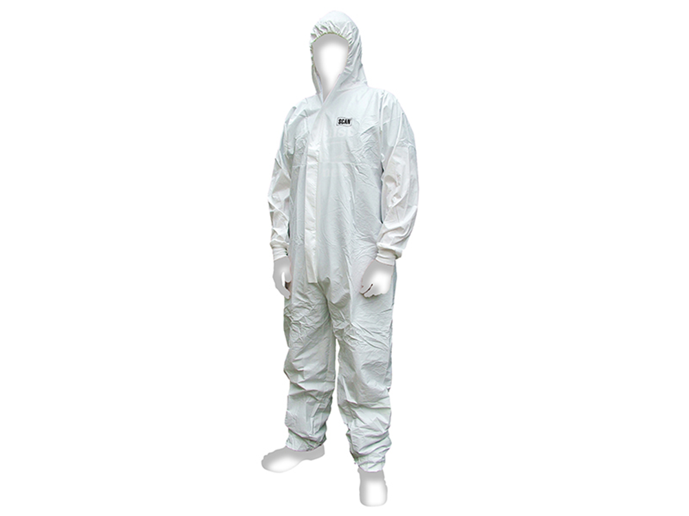 Scan SCAWWDOXL56 Chemical Splash Resistant Disposable Coverall White Type 5/6 XL (42-45in) |