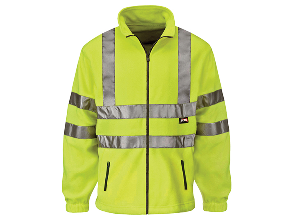 Scan SCAWWHVFXXL Hi-Vis Yellow Full Zip Fleece - XXL (50in) |
