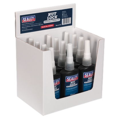 SEALEY - SCS243 Nut Lock Medium Strength 50ml Pack of 12