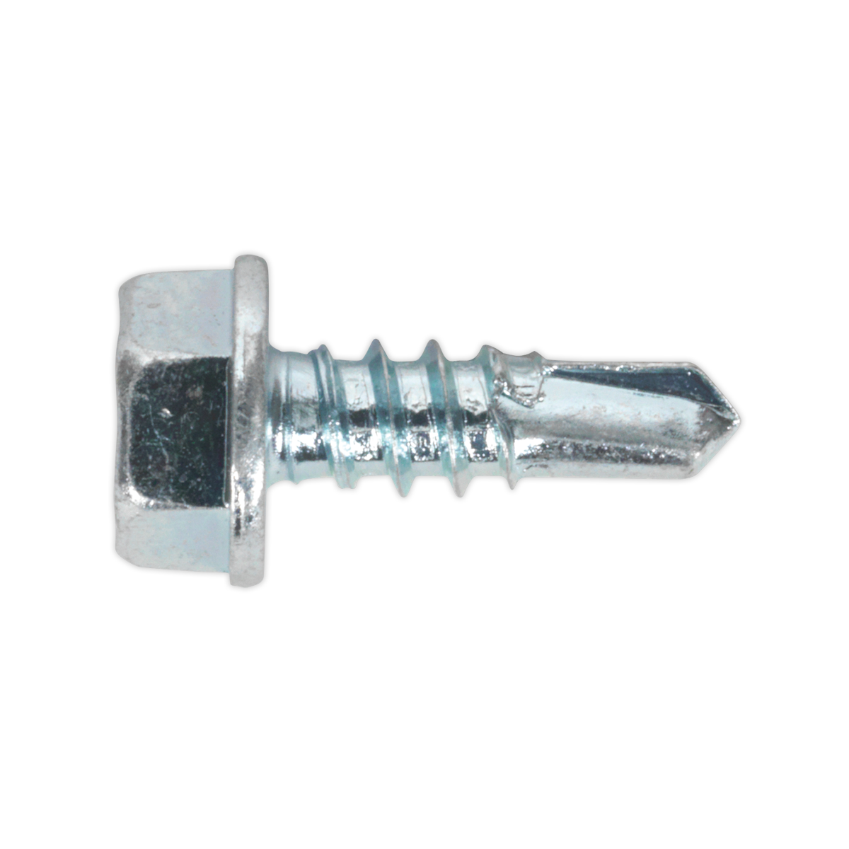 SEALEY - SDHX4213 Self Drilling Screw 4.2 x 13mm Hex Head Zinc Pack of 100