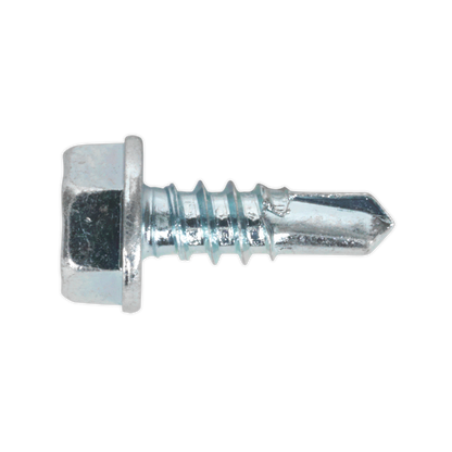 SEALEY - SDHX4213 Self Drilling Screw 4.2 x 13mm Hex Head Zinc Pack of 100