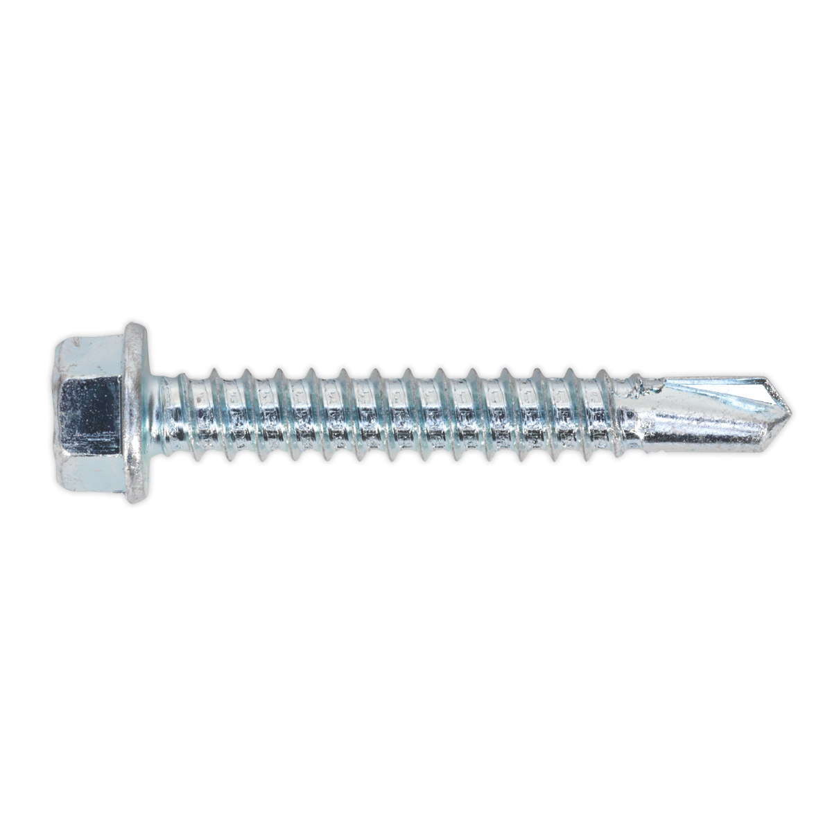 SEALEY - SDHX5538 Self Drilling Screw 5.5 x 38mm Hex Head Zinc Pack of 100