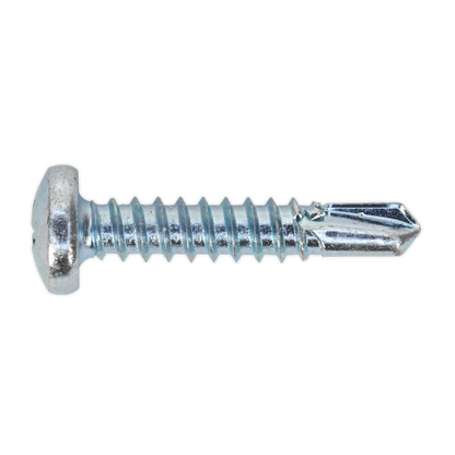 SEALEY - SDPH4825 Self Drilling Screw 4.8 x 25mm Pan Head Phillips Zinc Pack of 100