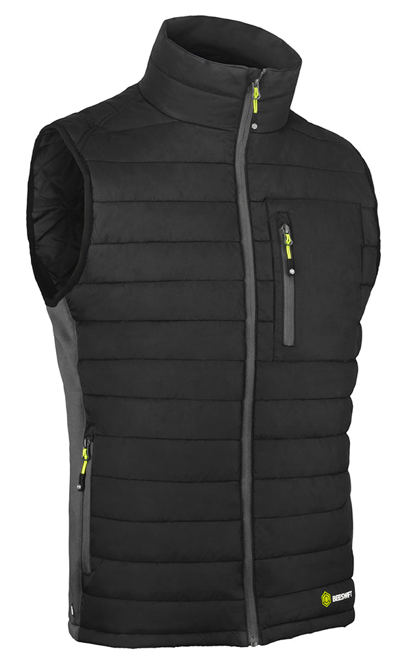 BEESWIFT FLEX WORKWEAR PADDED BODYWARMER BLACK/GREY L